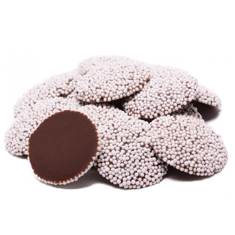 White Nonpareil  Chocolate Drops