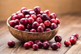 A bowl of cranberries