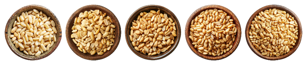 Bowls containing various nuts